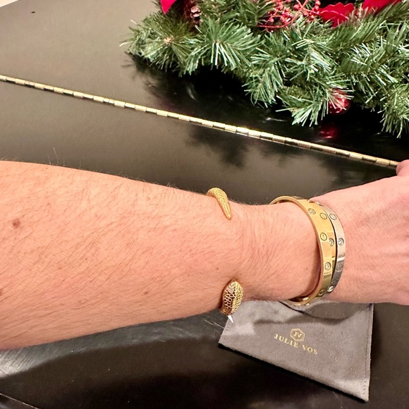 NWT RARE AUTHENTIC Julie Vos Textured Snake Open Cuff - Picture 3 of 17